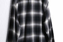 monotone faded check flannel shirt
