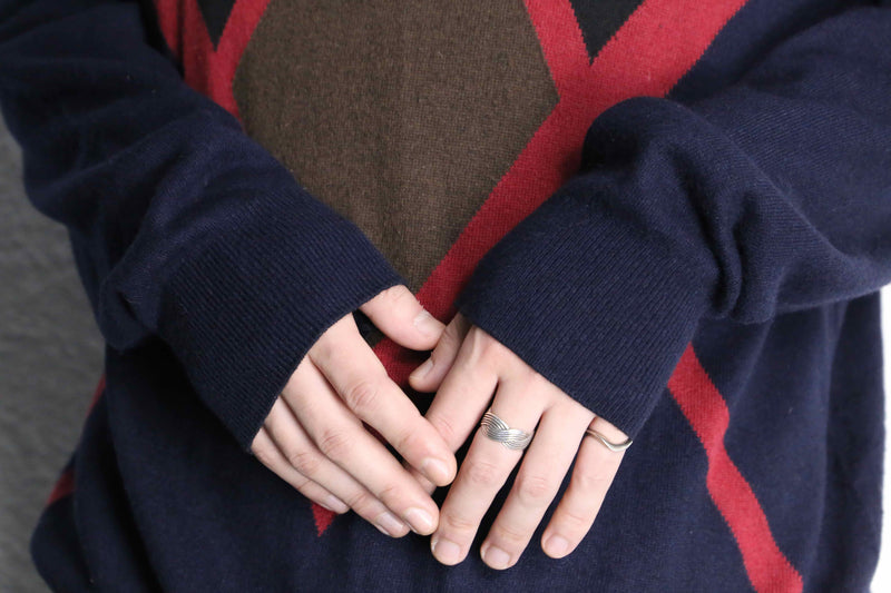 “TRUSSARDI” argyle check like wool knit