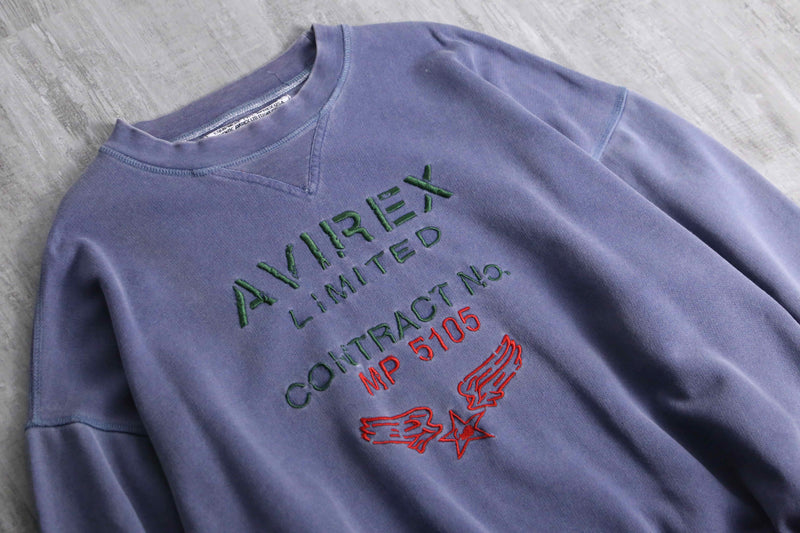 2000s AVIREX faded over sweat shirt