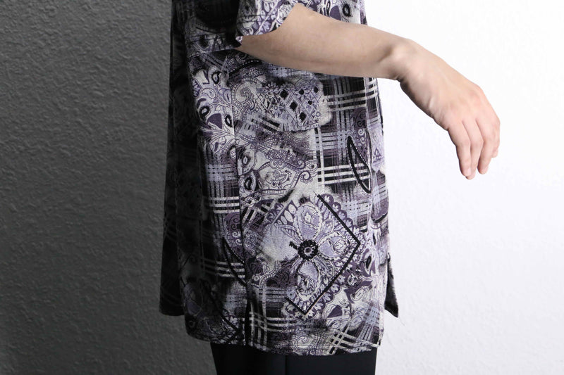 "PRONTI" botanical paisley pattern S/S shirt