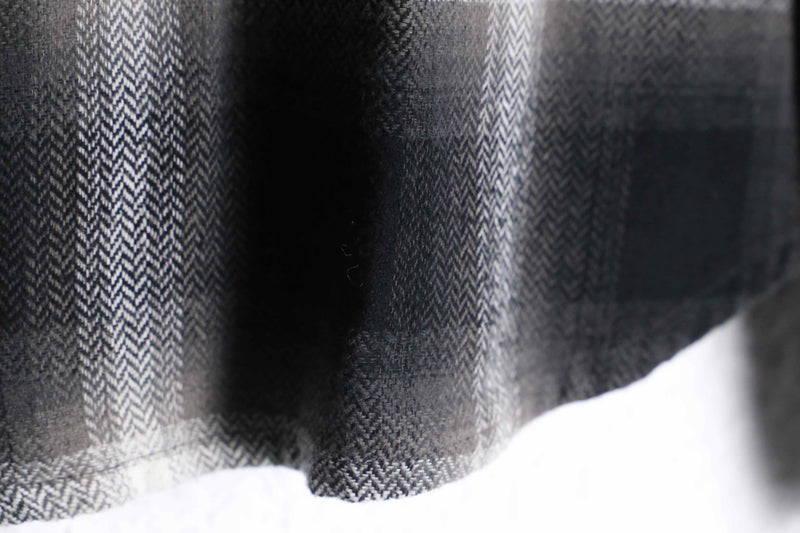 monotone faded check flannel shirt