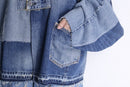 "Re:make" denim patchwork china jacket