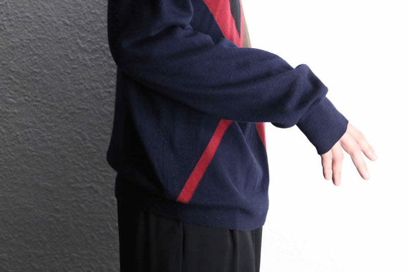 “TRUSSARDI” argyle check like wool knit