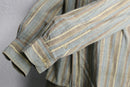 mint blue stripe cotton shirt.