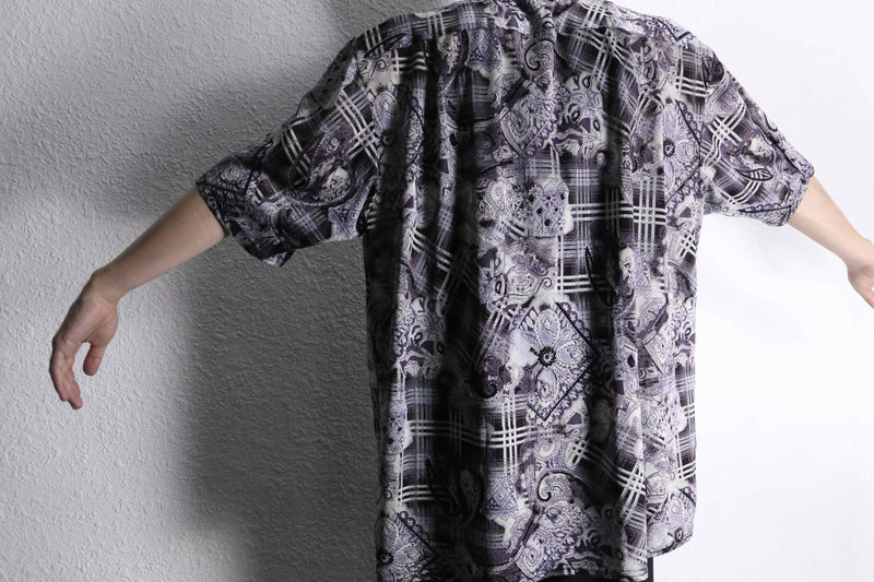 "PRONTI" botanical paisley pattern S/S shirt