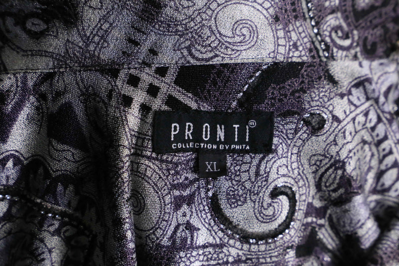 "PRONTI" botanical paisley pattern S/S shirt