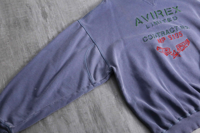 2000s AVIREX faded over sweat shirt