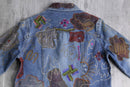 "90's CHICO'S" emb&patchwork denim shirt