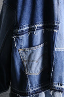 "Re:make" denim patchwork china jacket