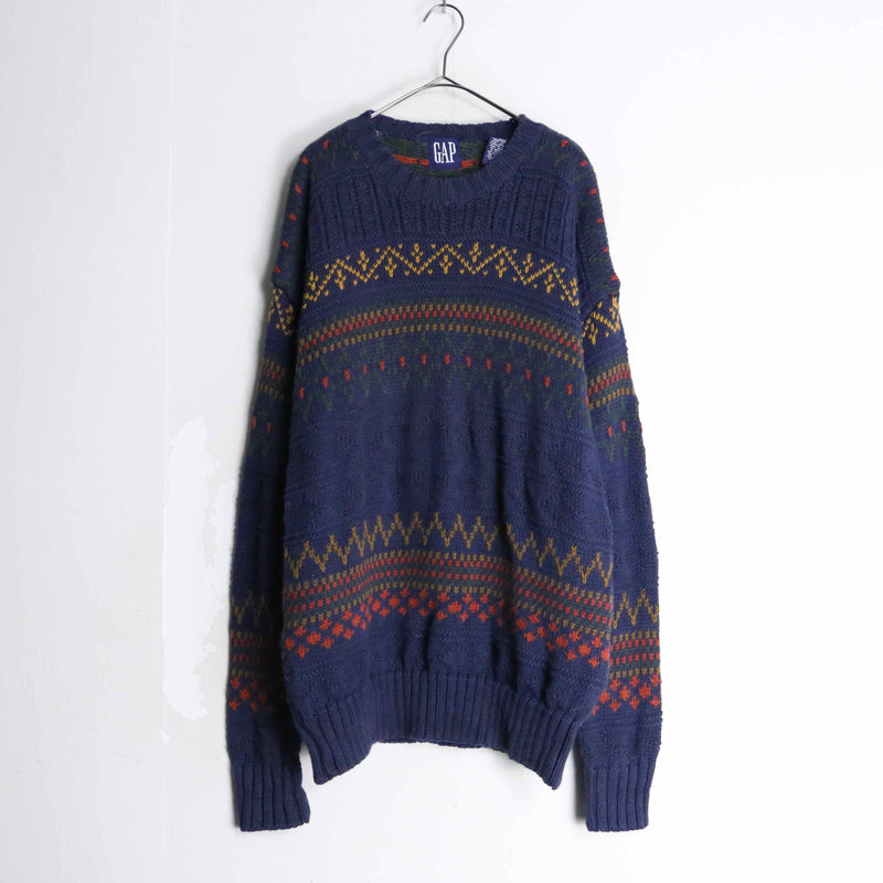 "OLD GAP " nordic motif cotton knit