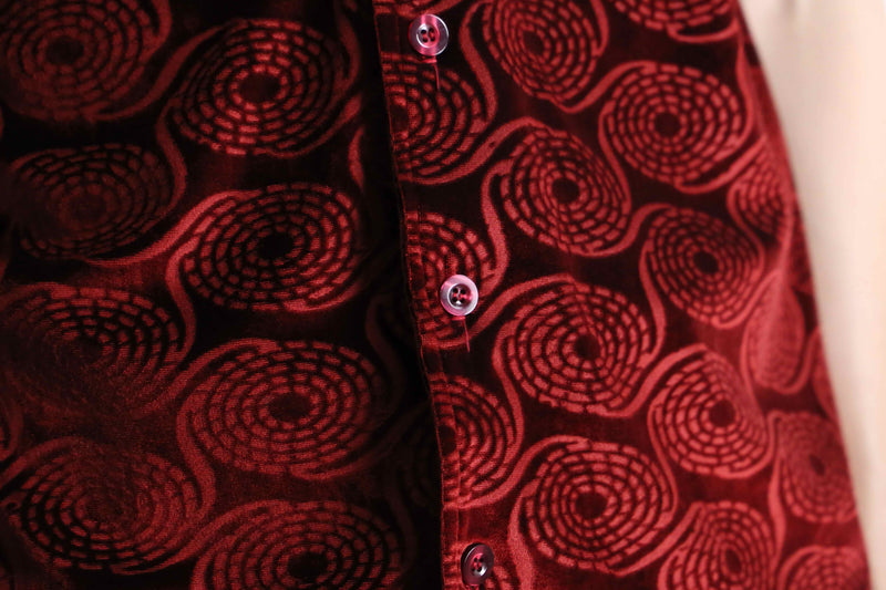 red velours total geometry pattern S/S shirt