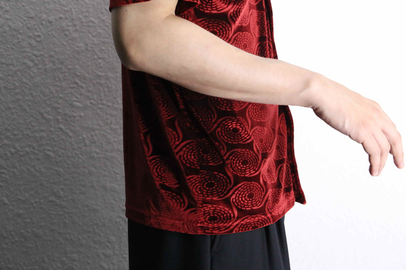 red velours total geometry pattern S/S shirt