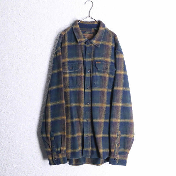 "ORVIS" over check flannel heavy cotton shirt