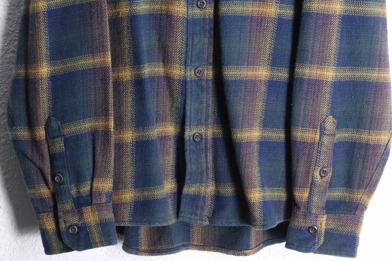 "ORVIS" over check flannel heavy cotton shirt