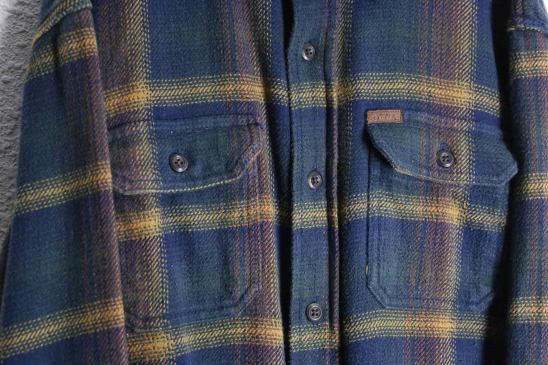 "ORVIS" over check flannel heavy cotton shirt