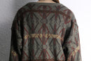geometric pattern acryl V-neck knit