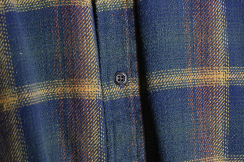 "ORVIS" over check flannel heavy cotton shirt