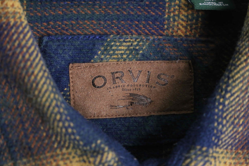 "ORVIS" over check flannel heavy cotton shirt