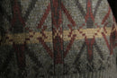 geometric pattern acryl V-neck knit