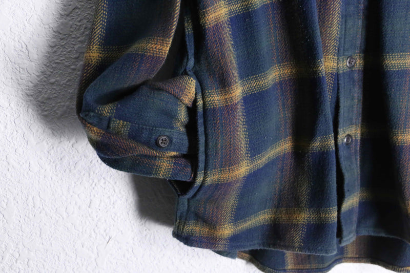 "ORVIS" over check flannel heavy cotton shirt