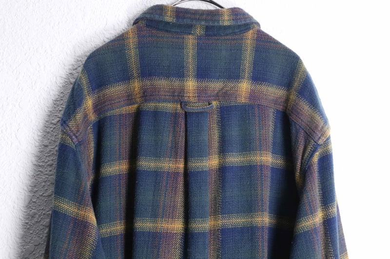 "ORVIS" over check flannel heavy cotton shirt