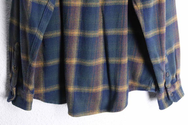 "ORVIS" over check flannel heavy cotton shirt