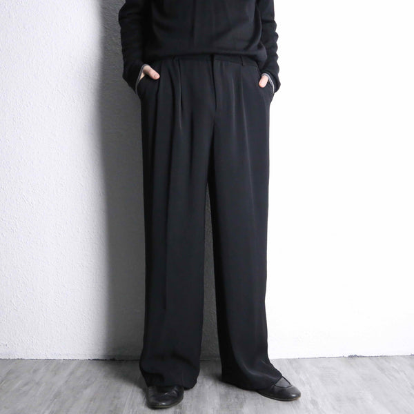 black poly twill trousers