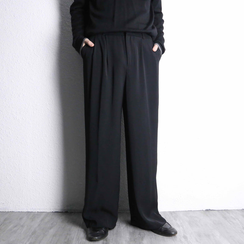 black poly twill trousers