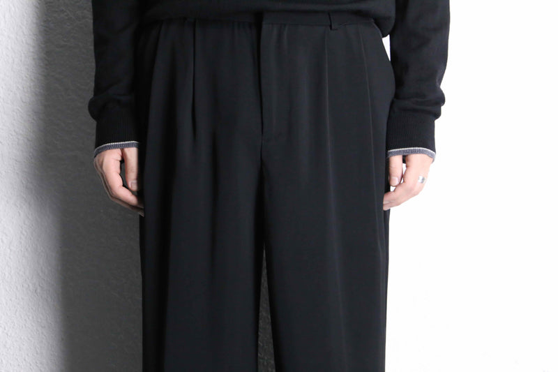 black poly twill trousers