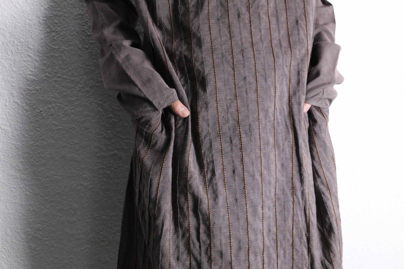 light purple tuck pattern officer collar kurta shirt