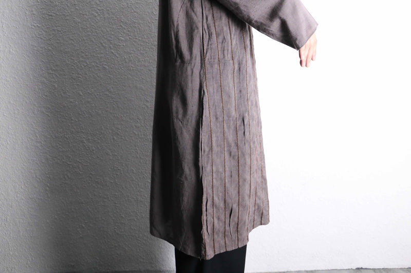 light purple tuck pattern officer collar kurta shirt