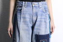 "Re:make" track baggy denim pants