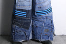 "Re:make" track baggy denim pants