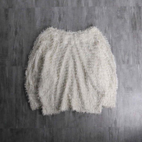 dolman sleeve sheer shaggy pull