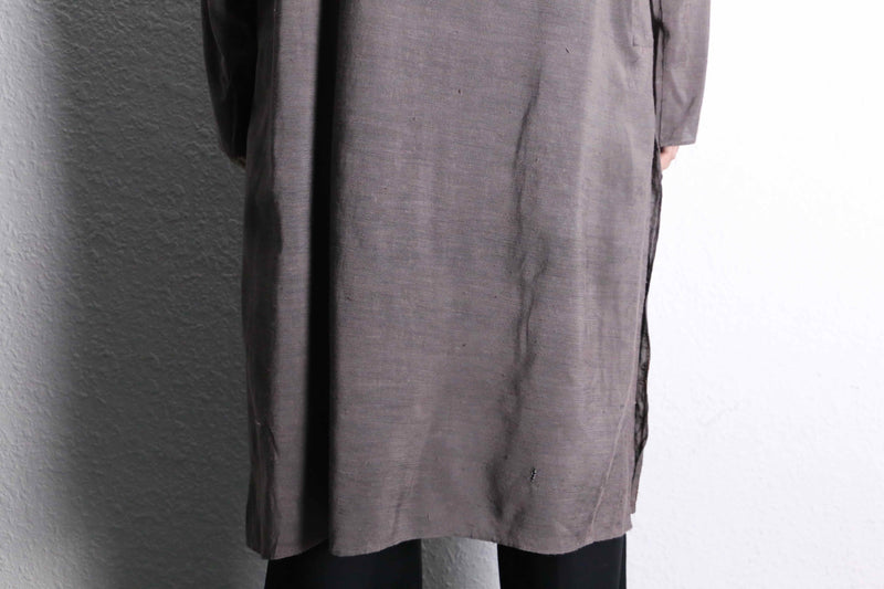 light purple tuck pattern officer collar kurta shirt