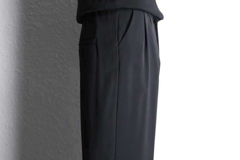 black poly twill trousers