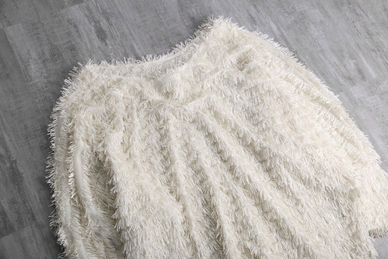 dolman sleeve sheer shaggy pull