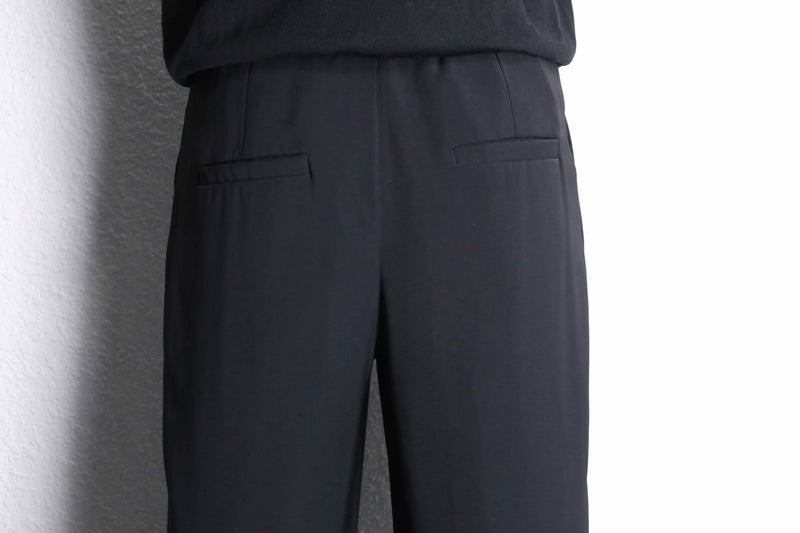black poly twill trousers