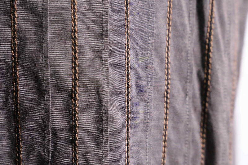 light purple tuck pattern officer collar kurta shirt