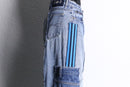 "Re:make" track baggy denim pants