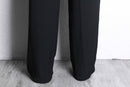 black poly twill trousers