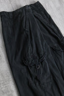 black lyocell spandex d-ring cargo pants