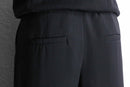 black poly twill trousers