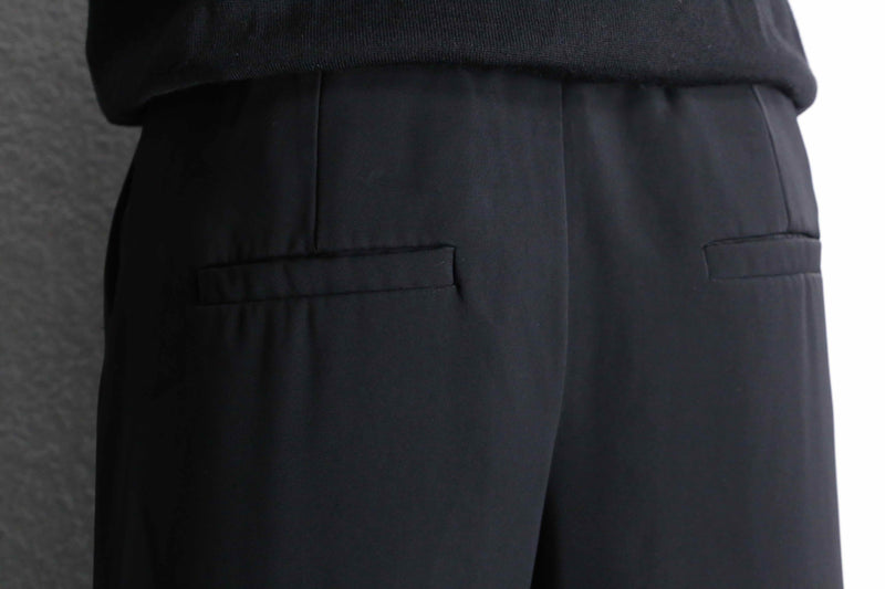 black poly twill trousers