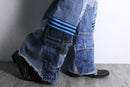 "Re:make" track baggy denim pants