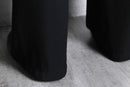 black poly twill trousers