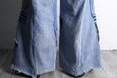 "Re:make" track baggy denim pants