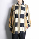 patchwork border design l/s shirt