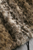 faux leopard fur zip up hooded jacket