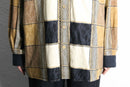 patchwork border design l/s shirt